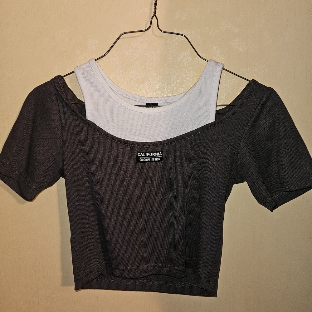Cute shirt with built in tank top